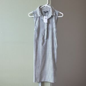 Banana Republic Monochrome Gingham Midi Dress